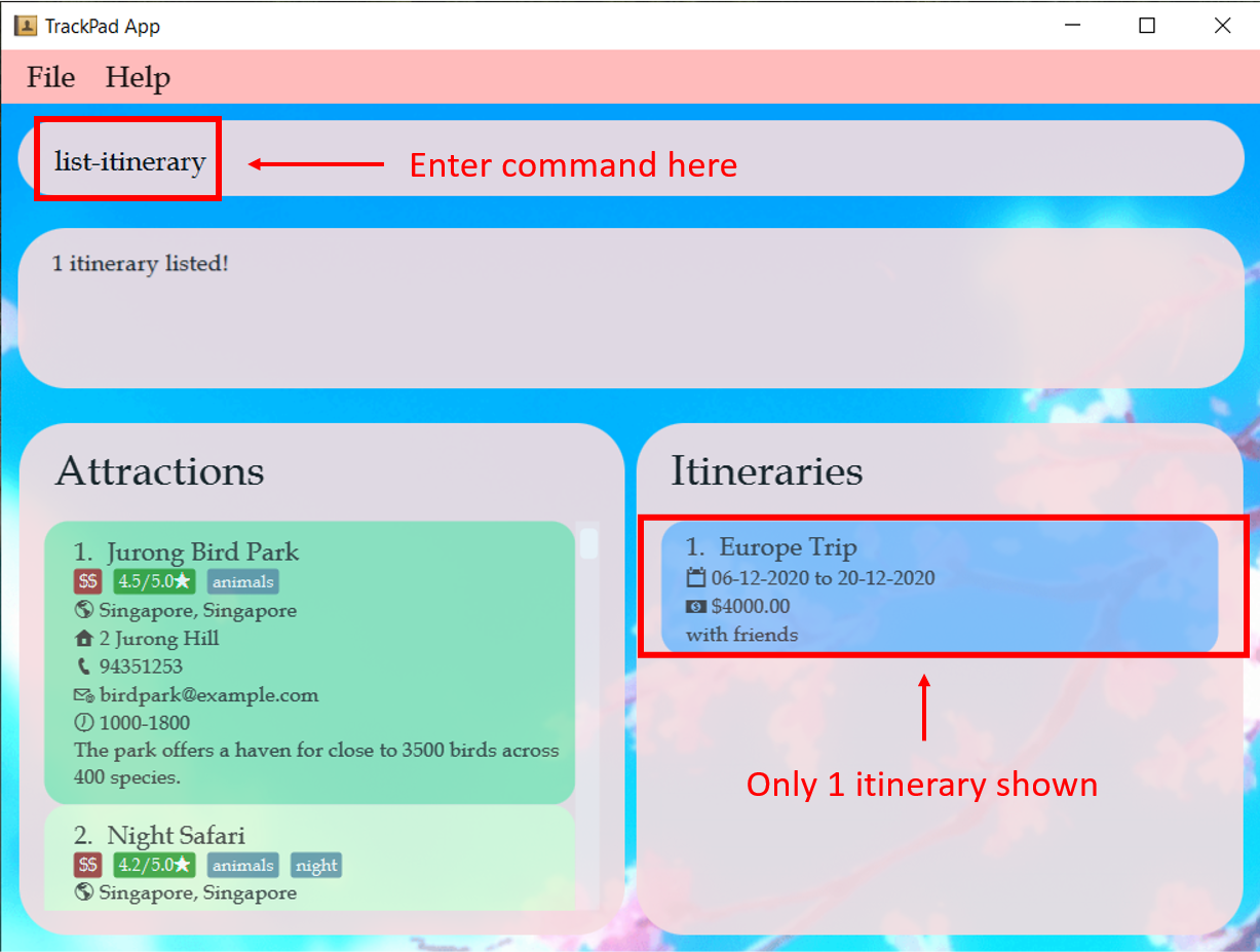 result_of_listing itineraries