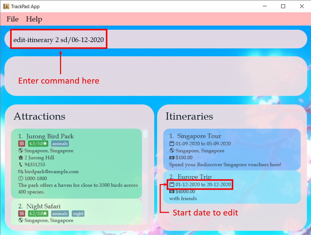 result_of_editing an itinerary