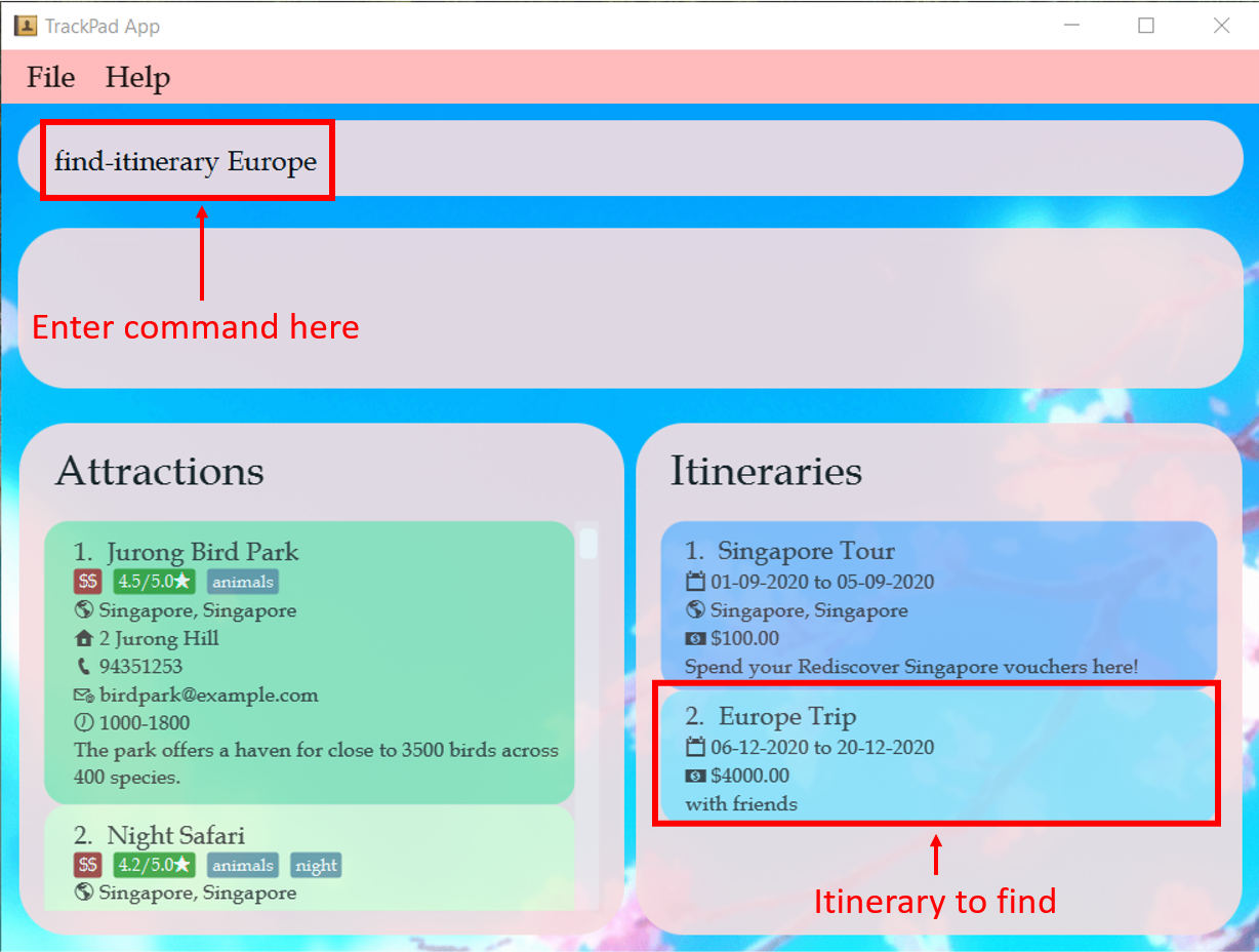 result_of_finding an itinerary