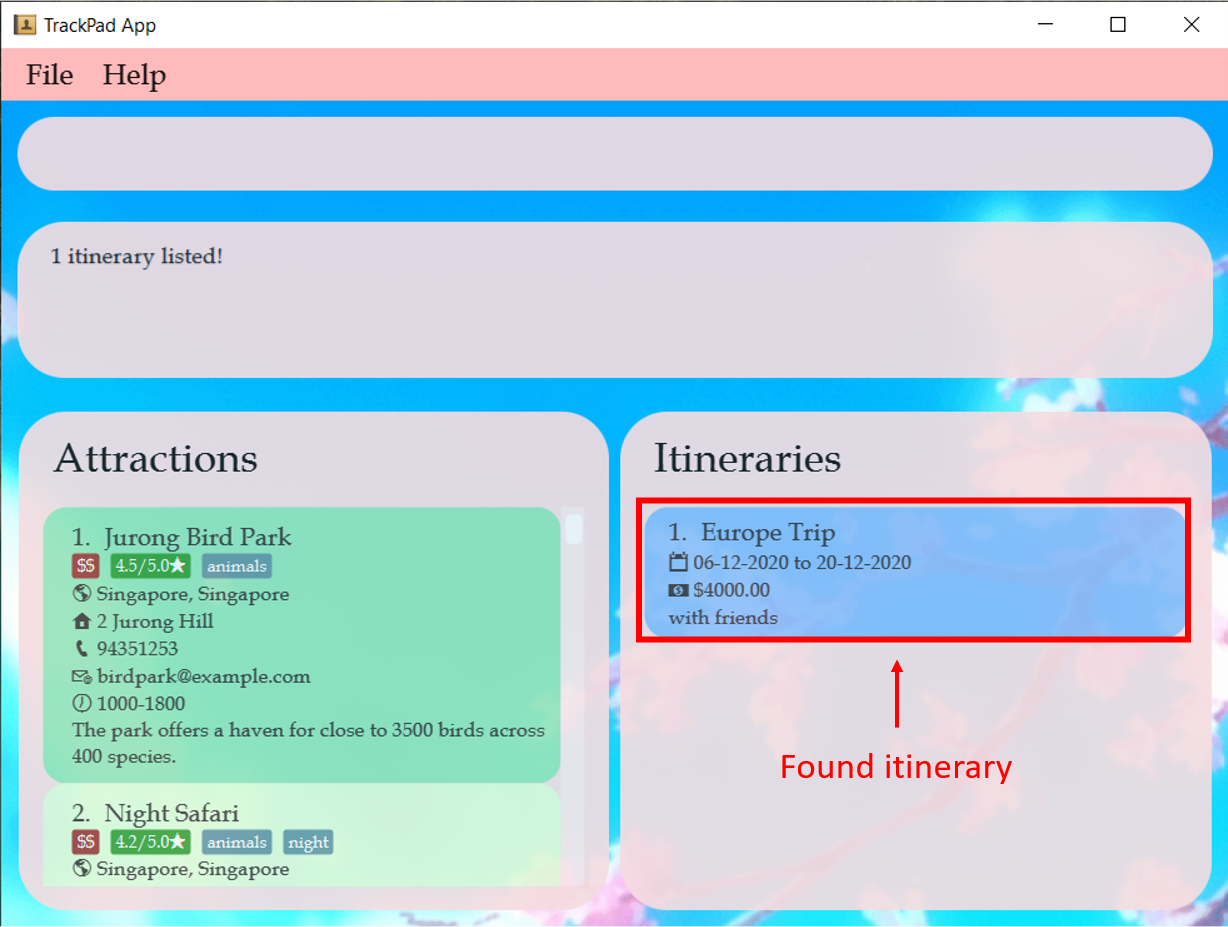 result_of_finding an itinerary