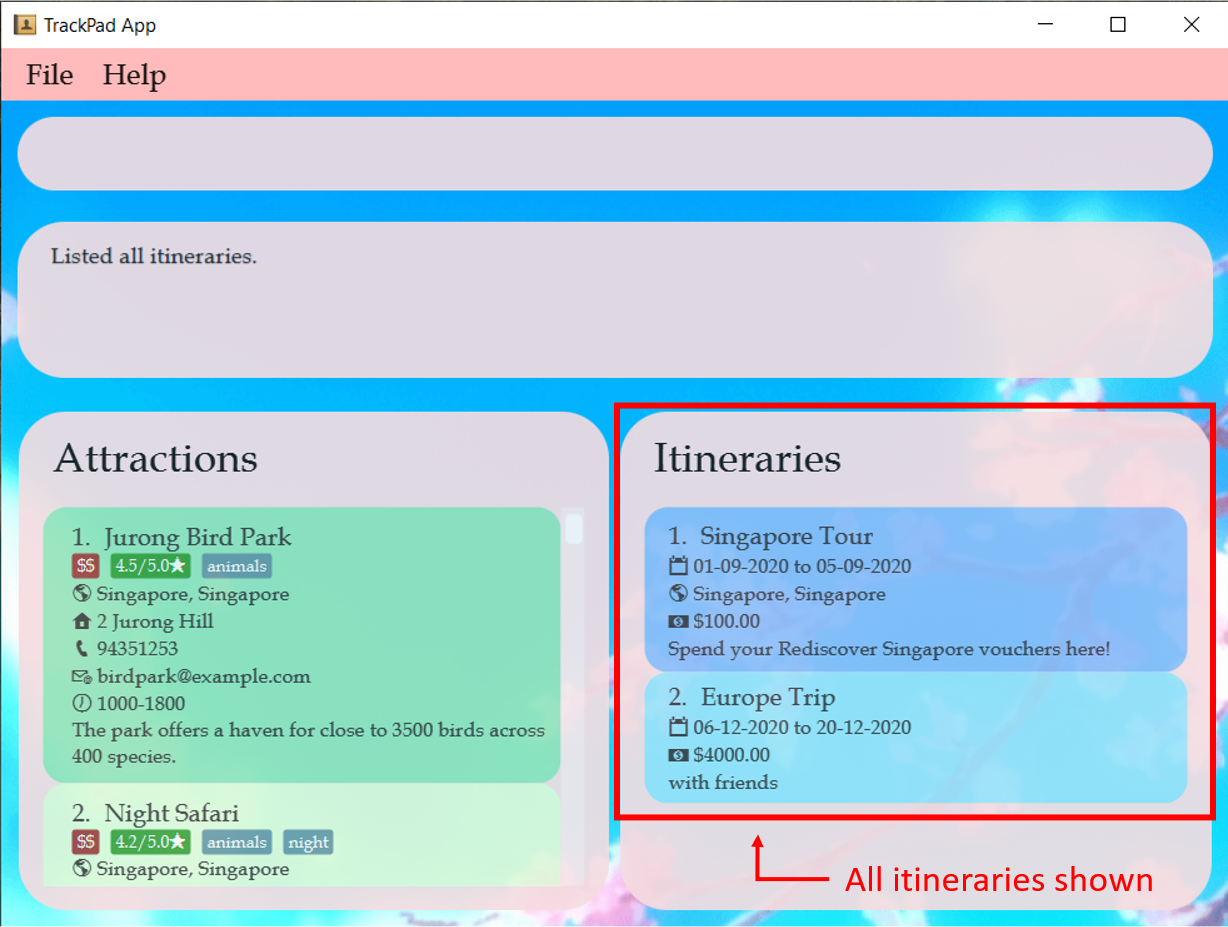 result_of_listing itineraries